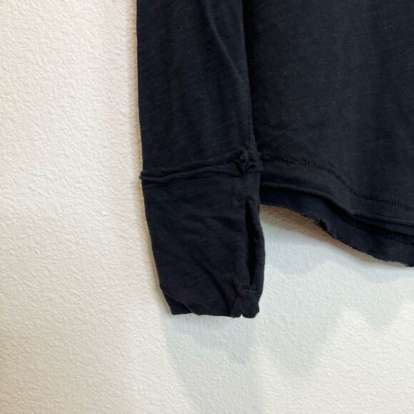 FREE PEOPLE WE THE FREE Black Long Sleeve Tee Shirt Size Small - Picture 6 of 8